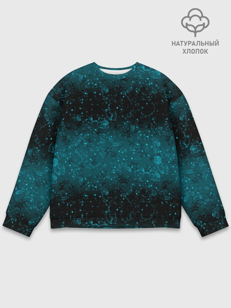 Мужской свитшот базовый / Черно-синие блестки