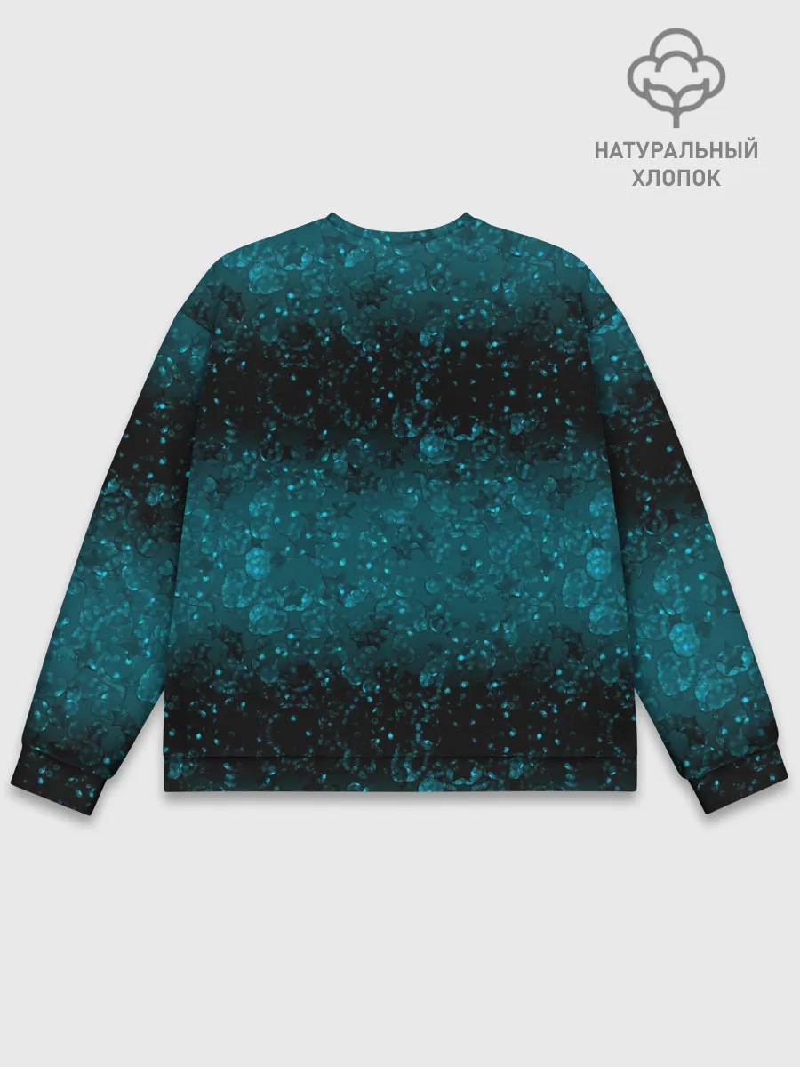 Мужской свитшот базовый / Черно-синие блестки