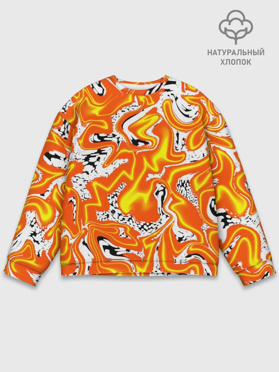 Мужской свитшот базовый / Огненные разводы лавы