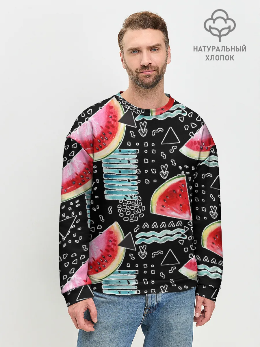 Мужской свитшот базовый / сладкий арбуз