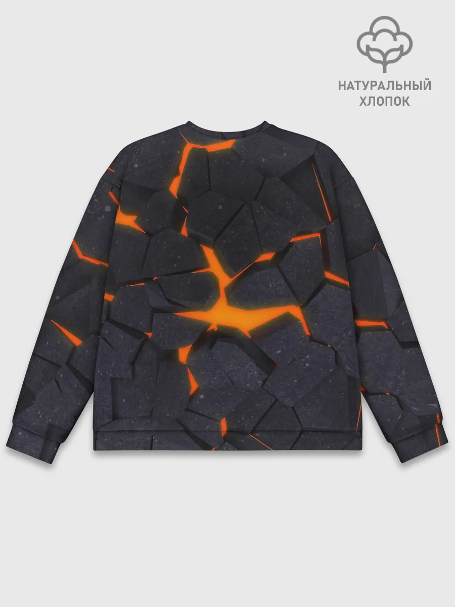 Мужской свитшот базовый / ТРЕЩИНЫ ЗЕМЛИ | 3D CRACKS | НЕОН