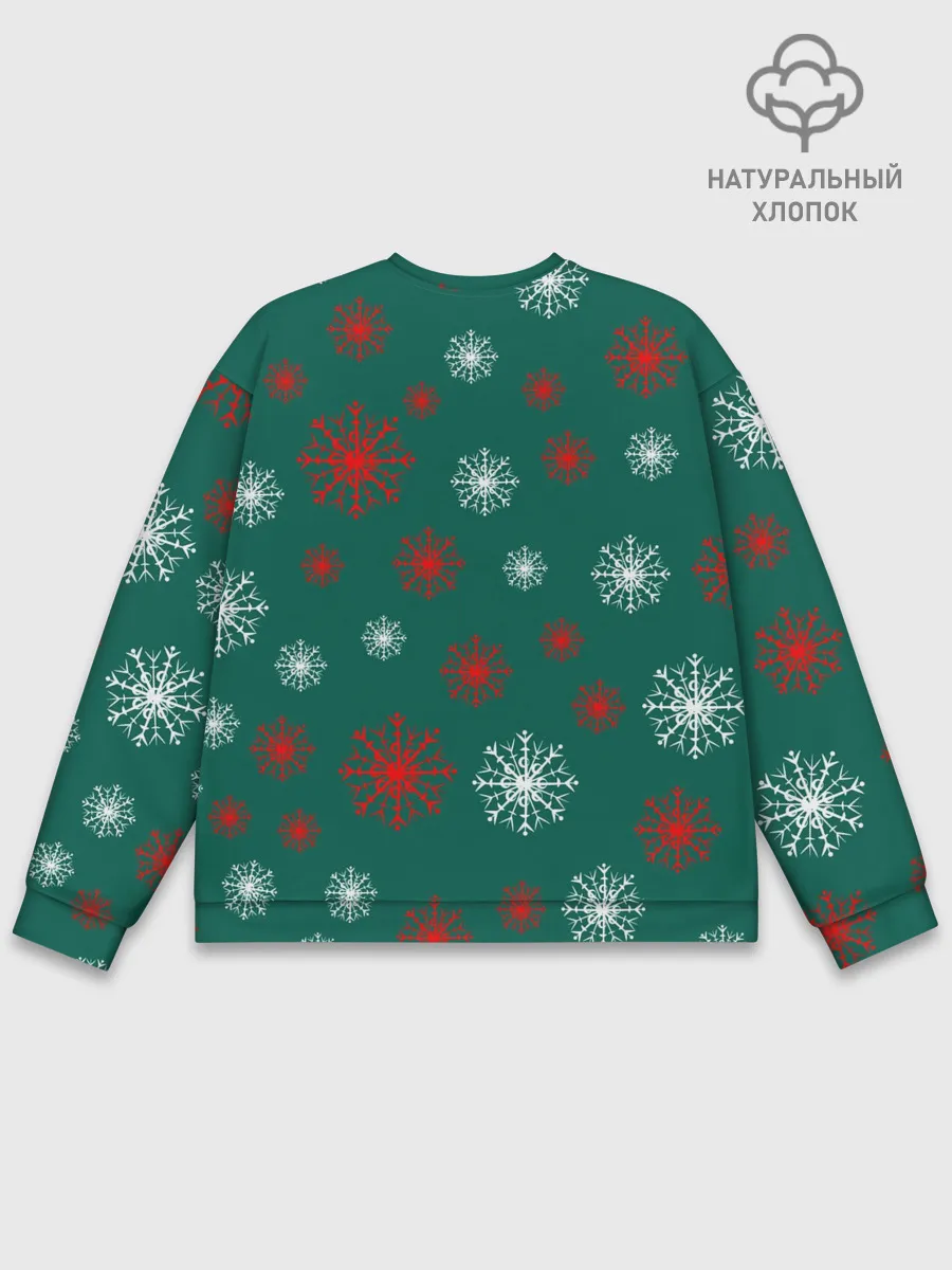 Мужской свитшот базовый / зимний кролик и снежинки