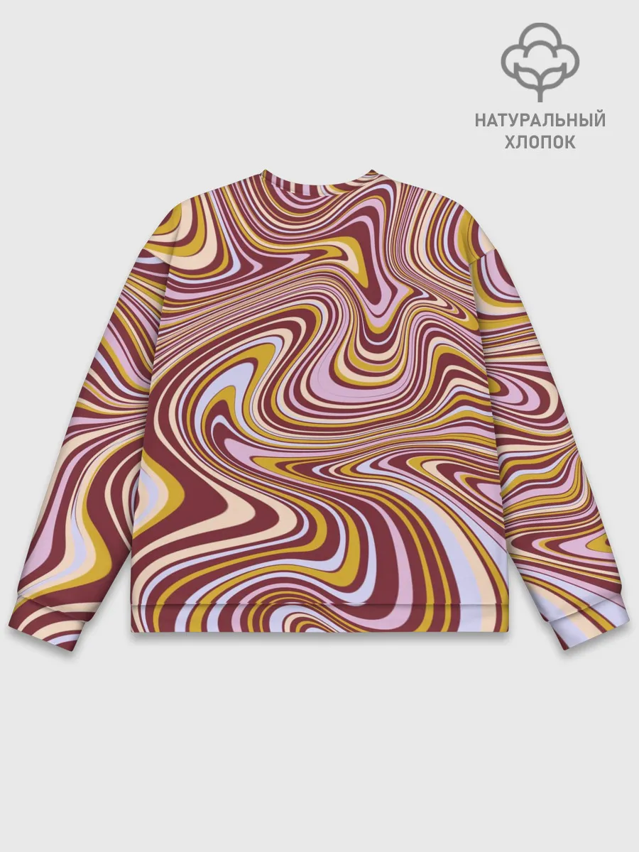 Мужской свитшот базовый / Красно-золотые разводы красок паттерн