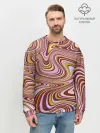 Мужской свитшот базовый / Красно-золотые разводы красок паттерн