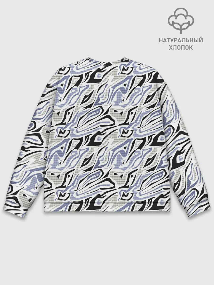 Мужской свитшот базовый / Абстрактный сиренево-черный