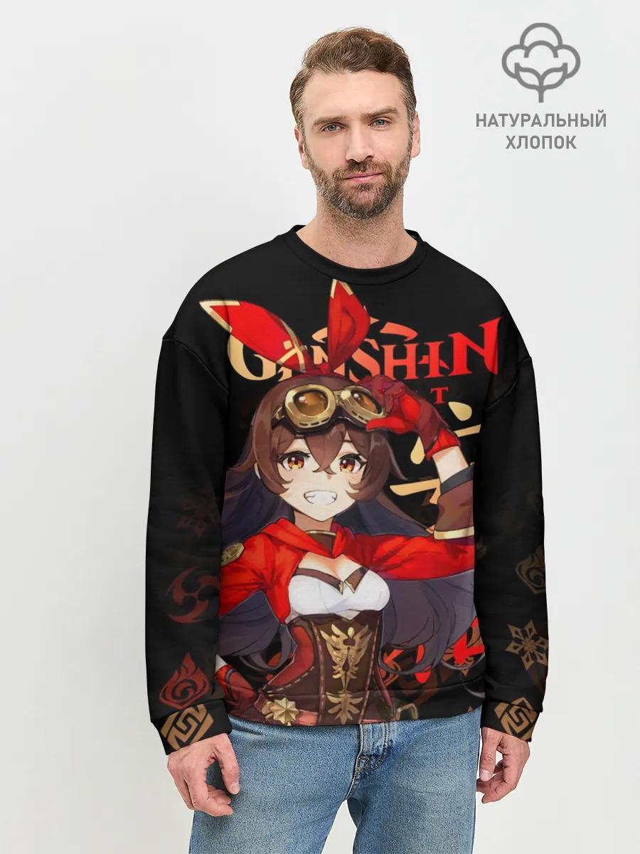Мужской свитшот базовый / Эмбер / Genshin Impact