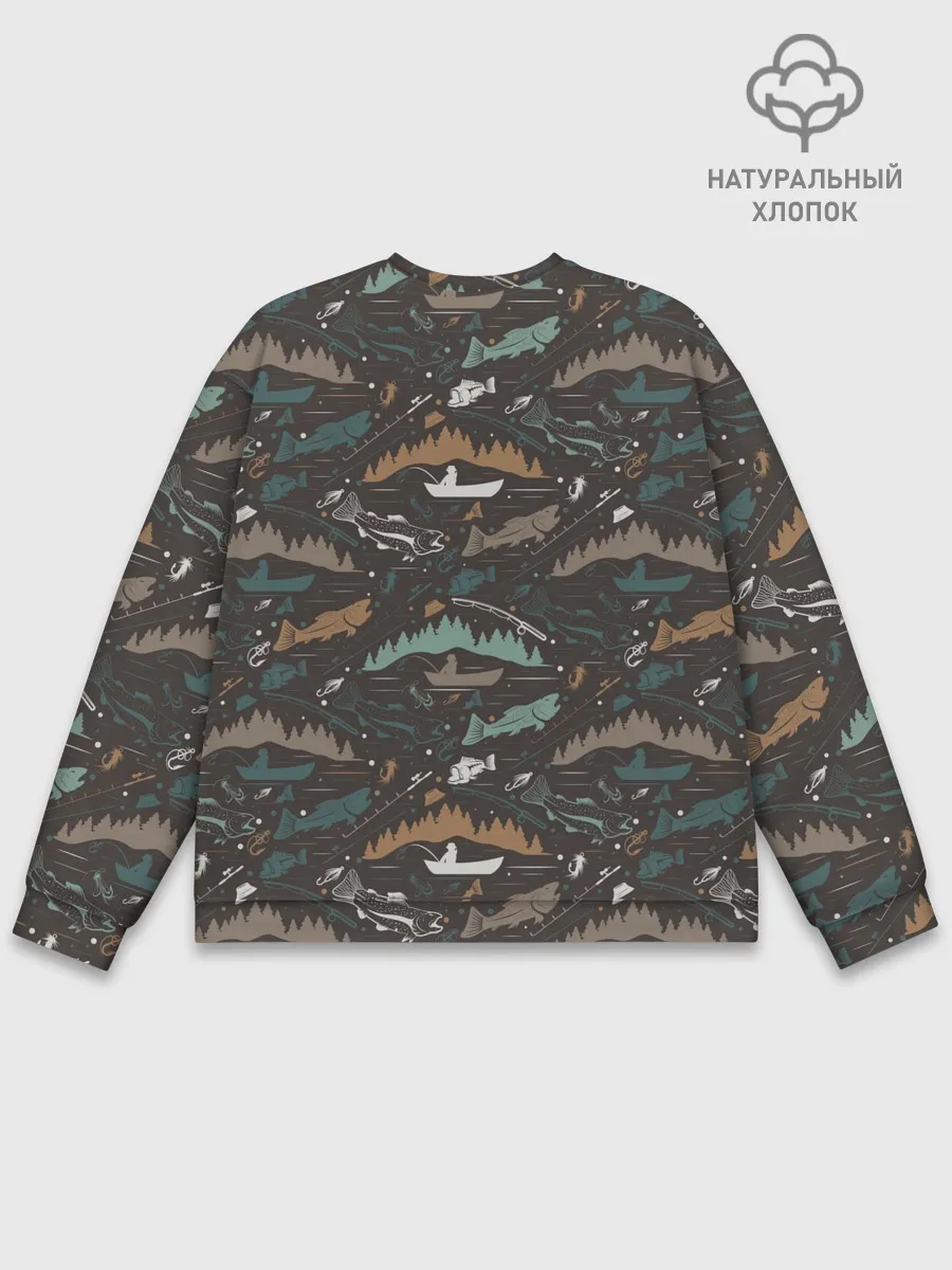 Мужской свитшот базовый / На Рыбалке