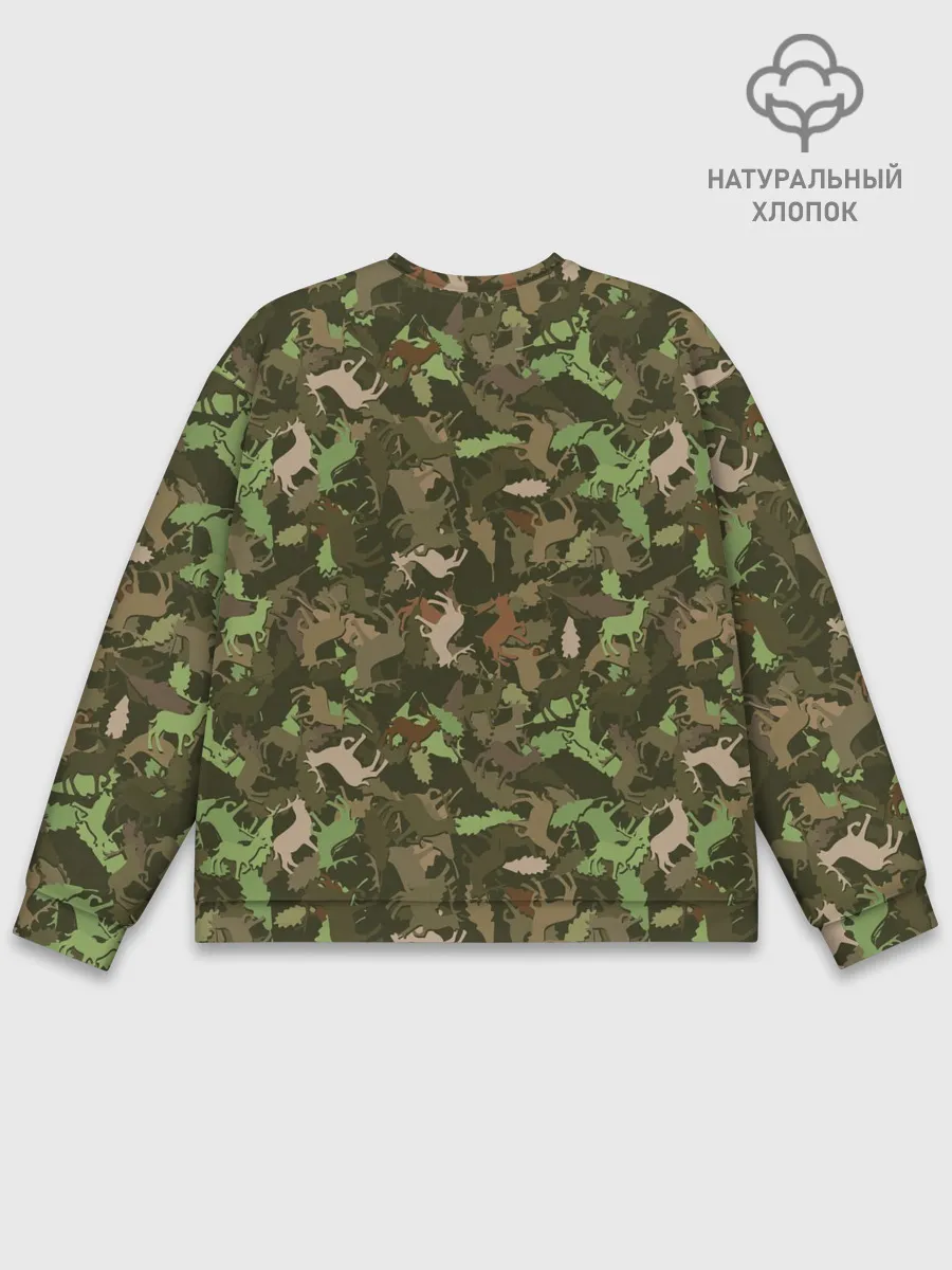 Мужской свитшот базовый / Лоси в дубовом лесу