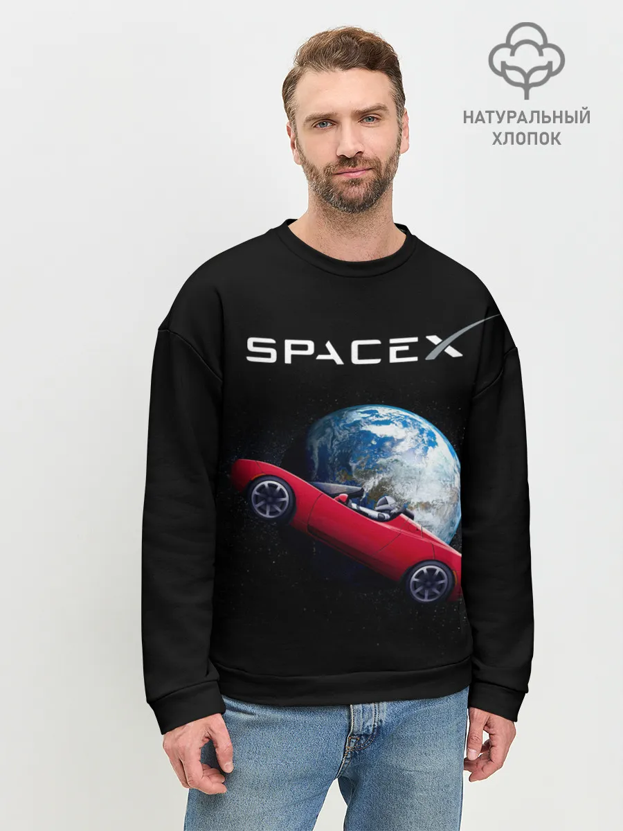 Мужской свитшот базовый / Space X Zero gravity car