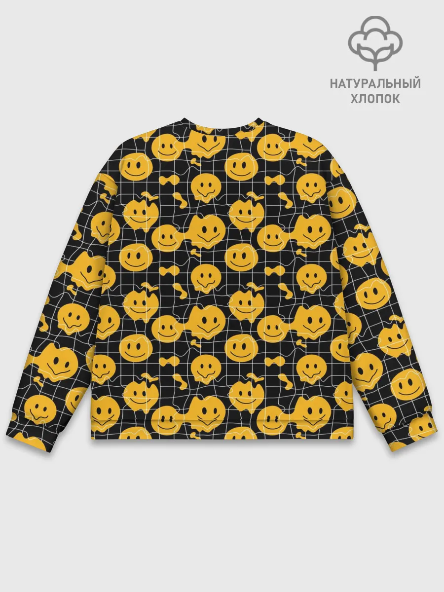 Мужской свитшот базовый / Психоделические смайлы