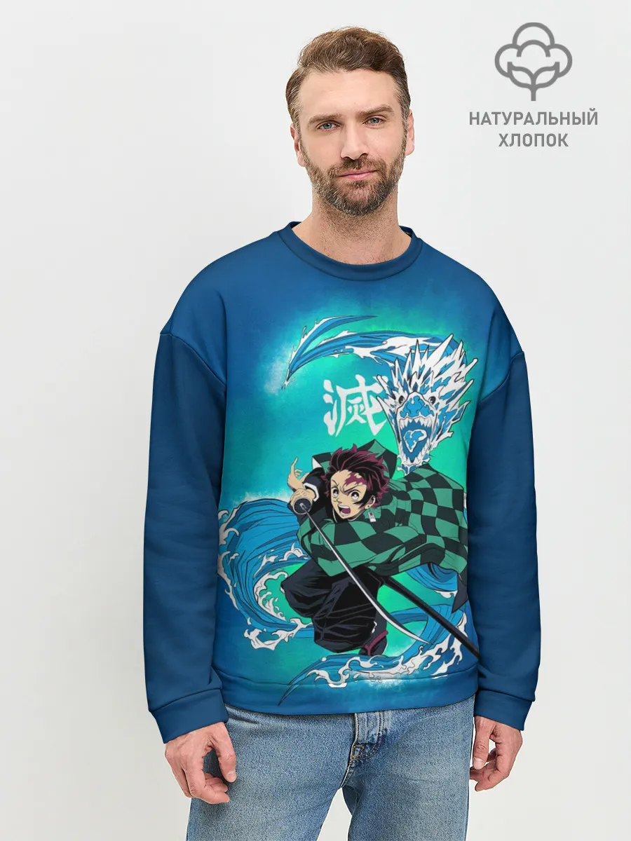 Мужской свитшот базовый / Тандзиро Камадо с мечом