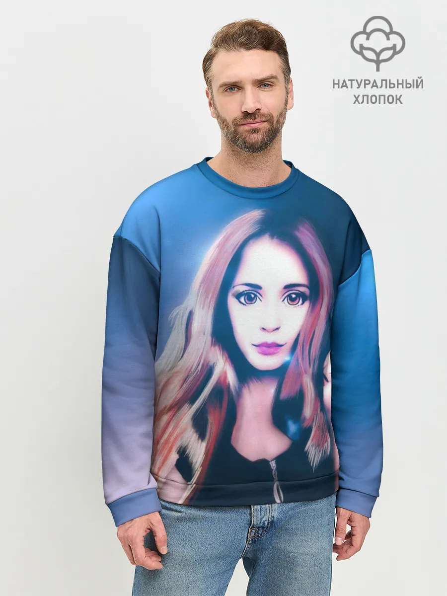 Мужской свитшот базовый / Девушка с большими глазами
