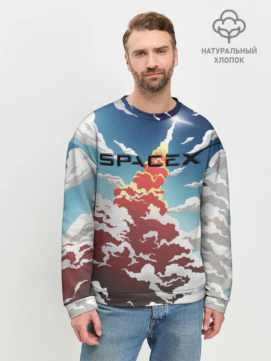 Мужской свитшот базовый / Ракета | SpaceX