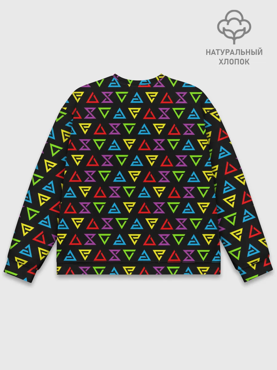 Мужской свитшот базовый / ВЕДЬМАК ЗНАКИ ПАТТЕРН ЦВЕТНОЙ | THE WITCHER