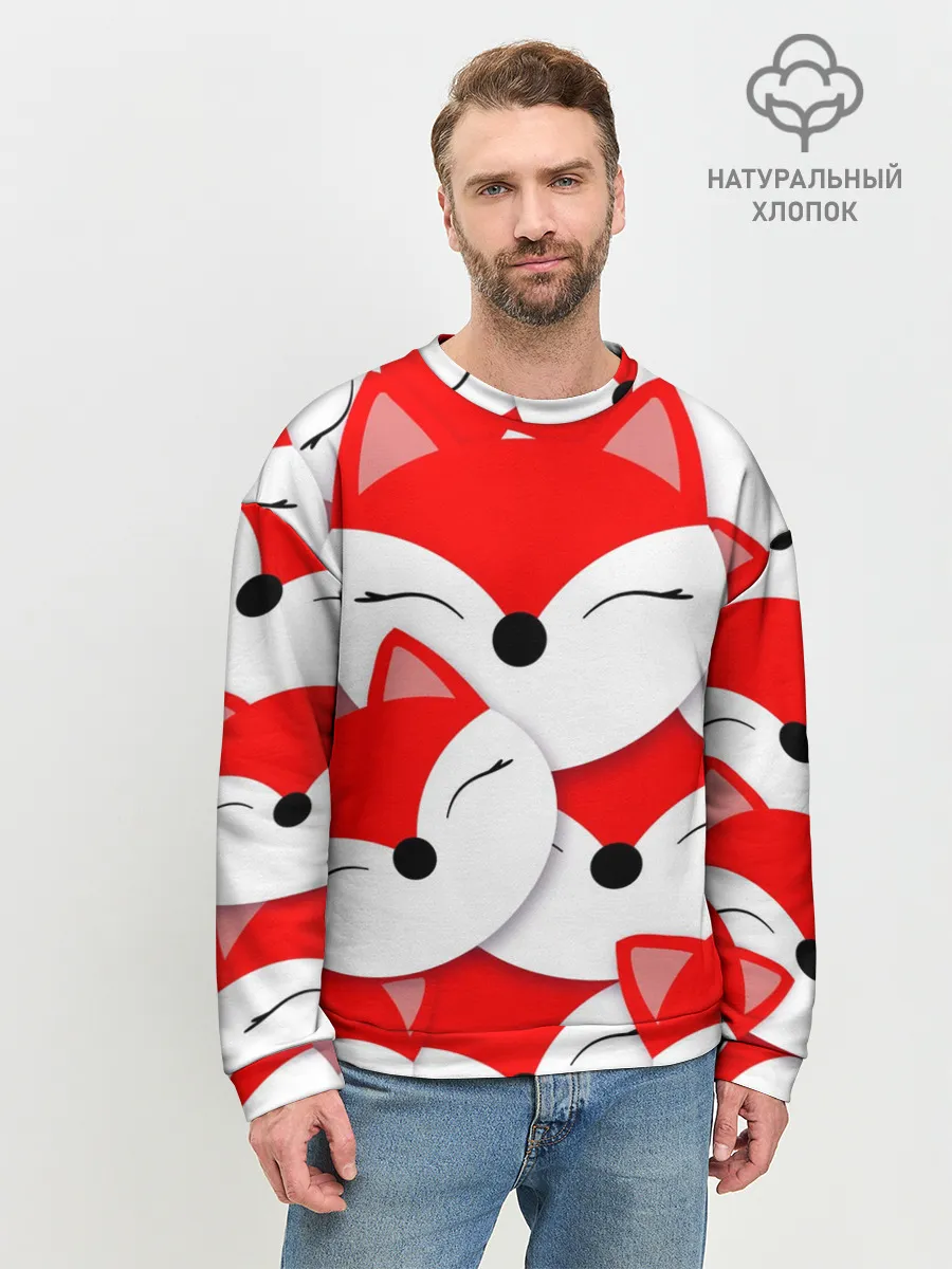 Мужской свитшот базовый / Лисёнок принт
