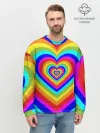 Мужской свитшот базовый / Цветные сердца | Colored hearts