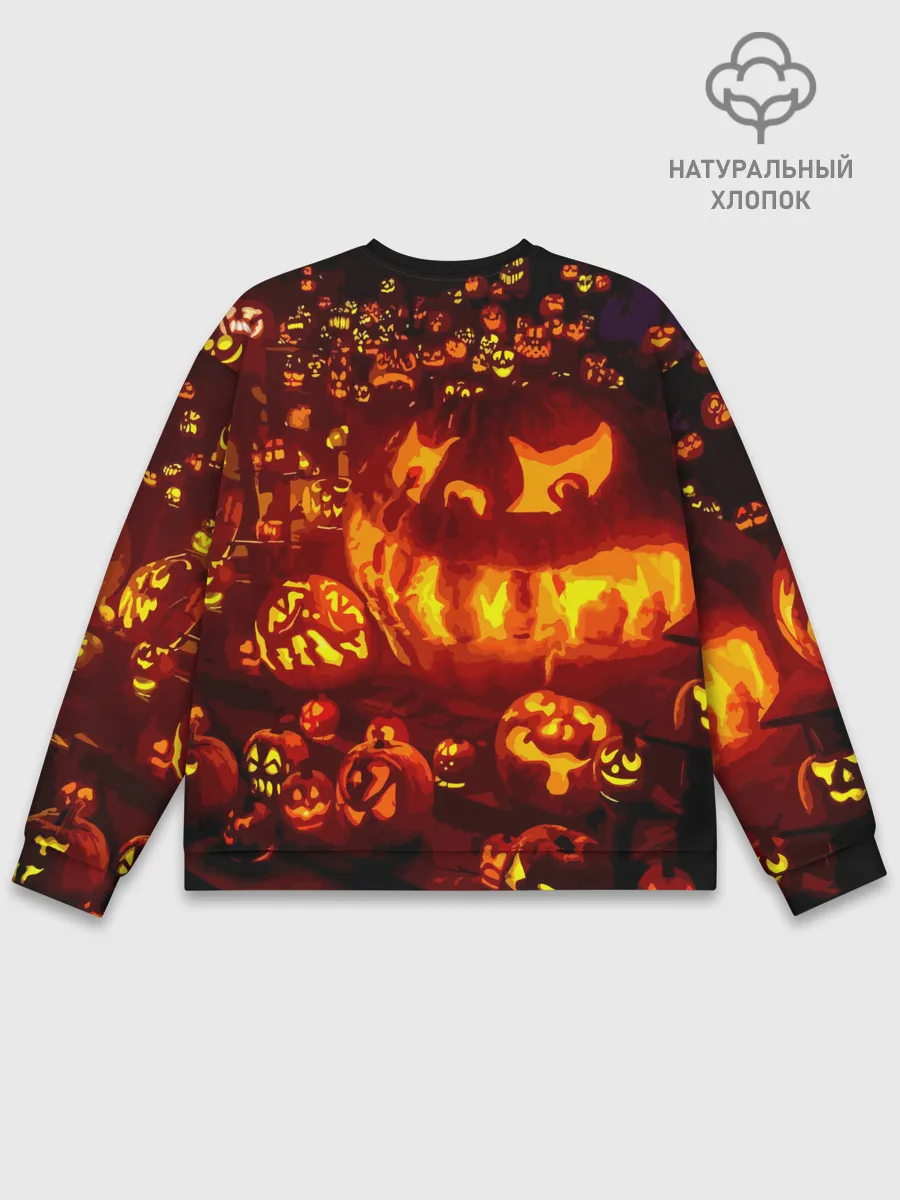 Мужской свитшот базовый / Тыквы на Хэллоуин
