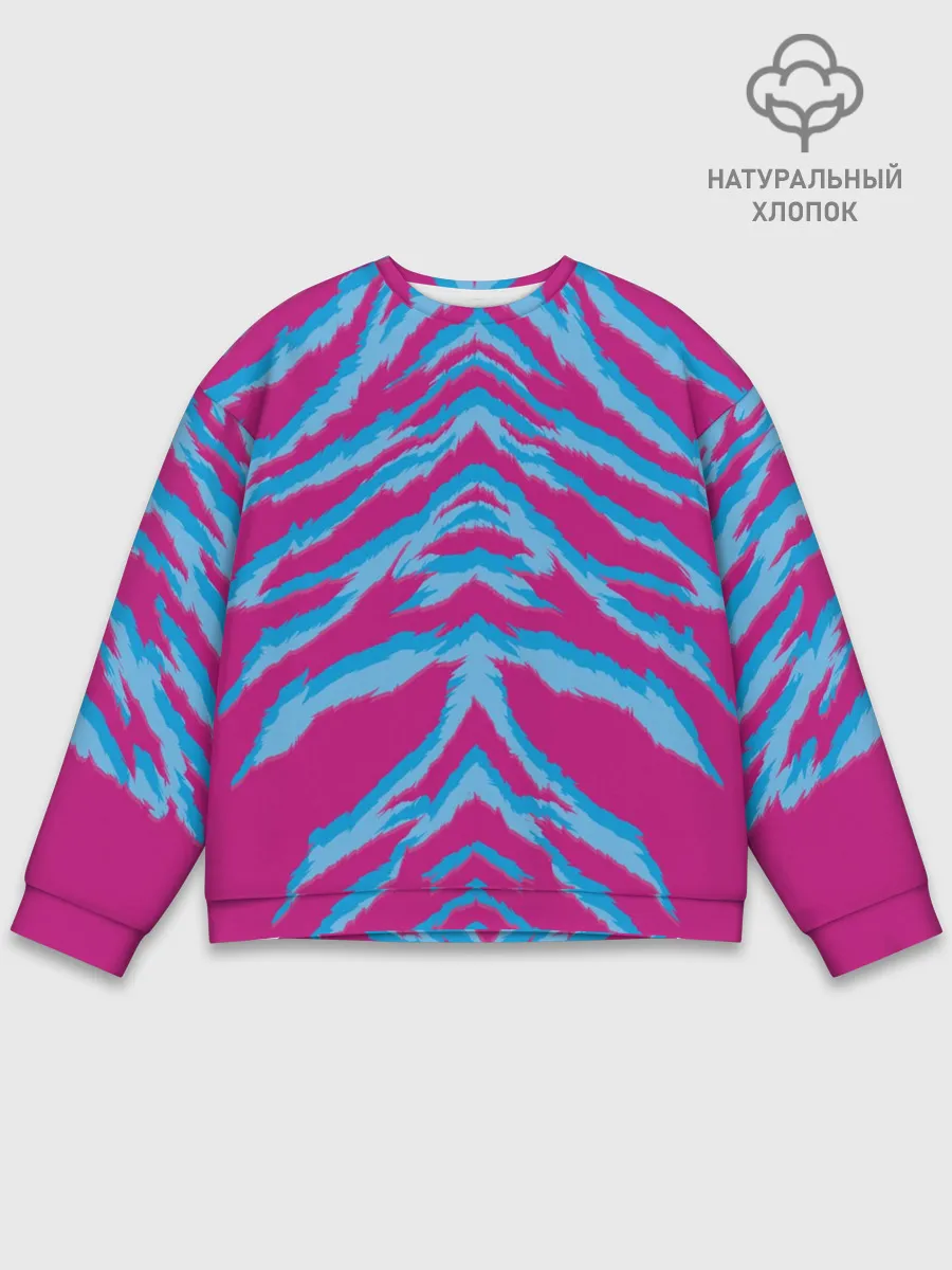 Мужской свитшот базовый / Неоновая шкура тигра