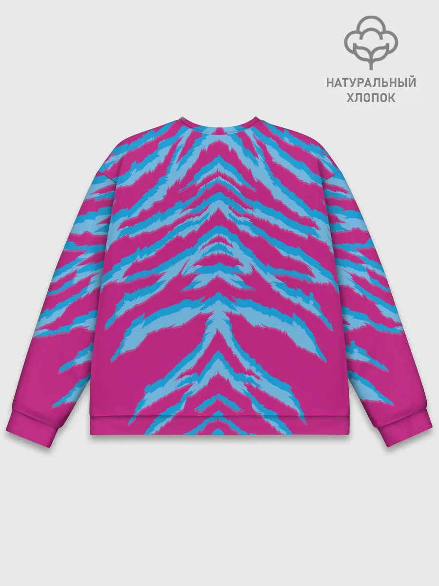 Мужской свитшот базовый / Неоновая шкура тигра