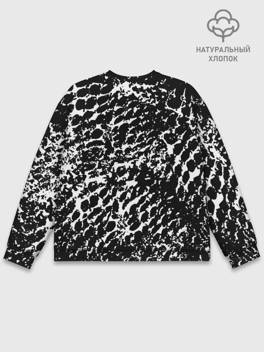 Мужской свитшот базовый / Хаос белого на черном
