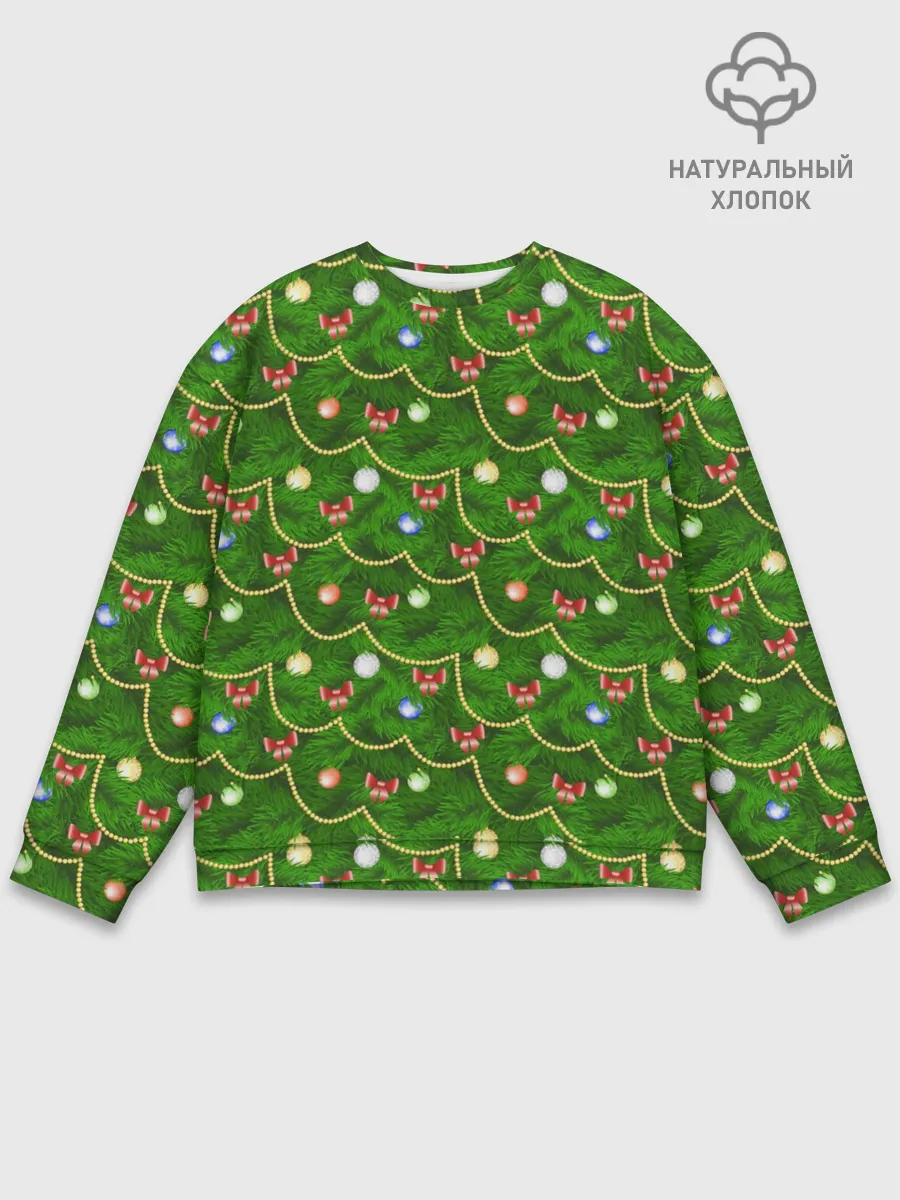 Мужской свитшот базовый / Новогодняя Ёлка с Игрушками