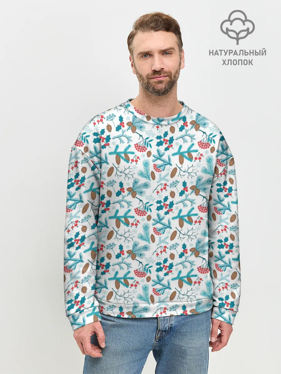 Мужской свитшот базовый / Морозная Зимняя Свежесть