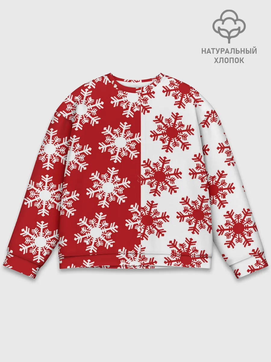 Мужской свитшот базовый / Новогодние Снежинки 2022