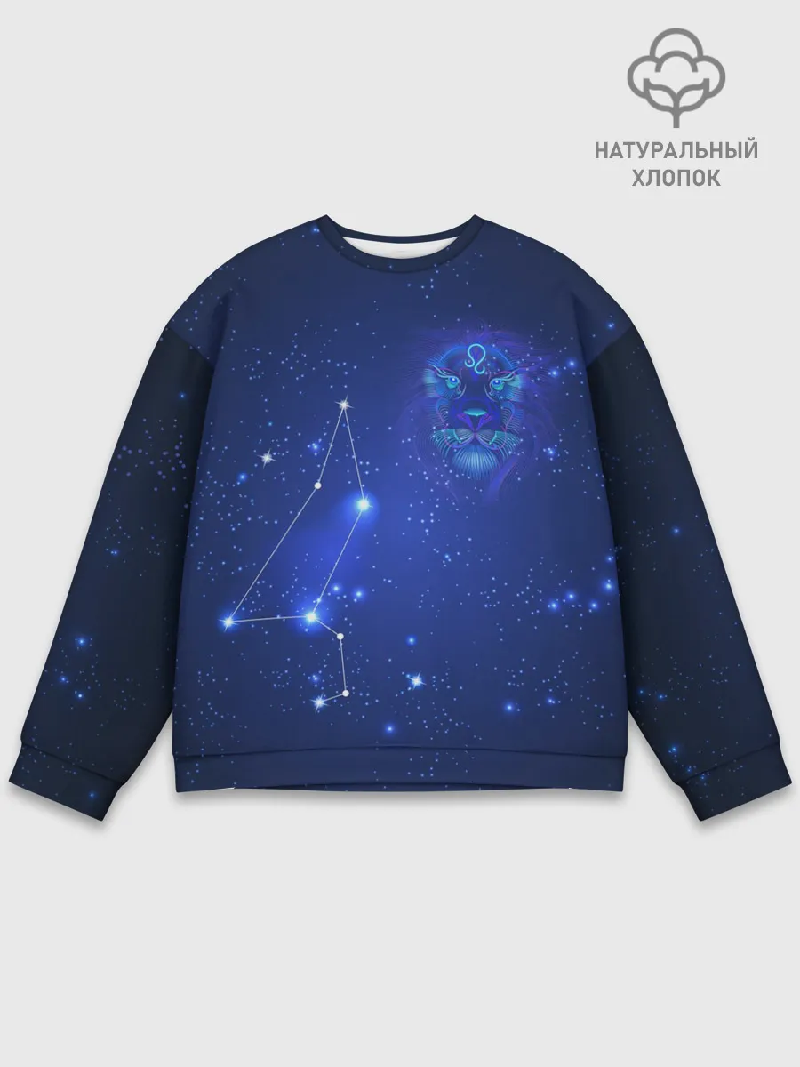 Мужской свитшот базовый / Знак зодиака - Лев