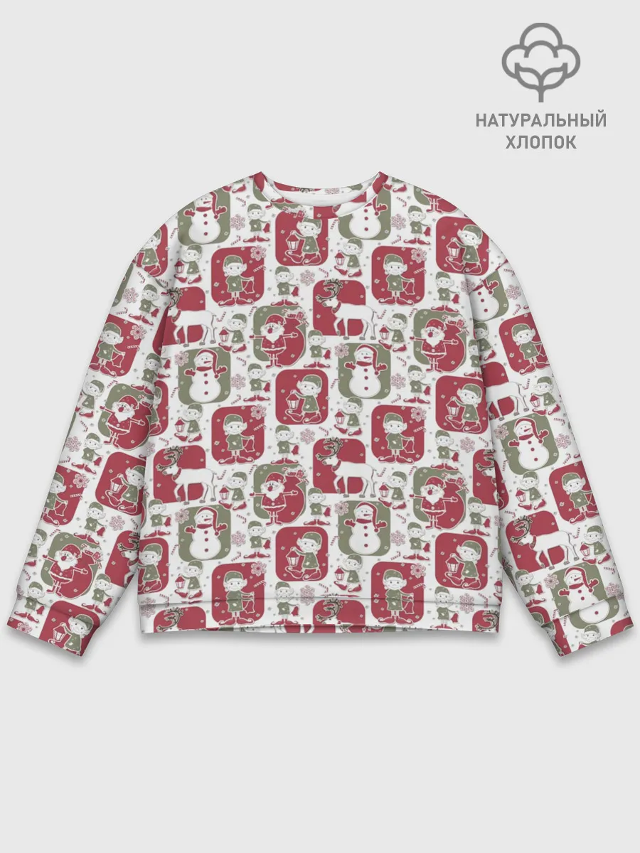 Мужской свитшот базовый / Санта везёт подарки