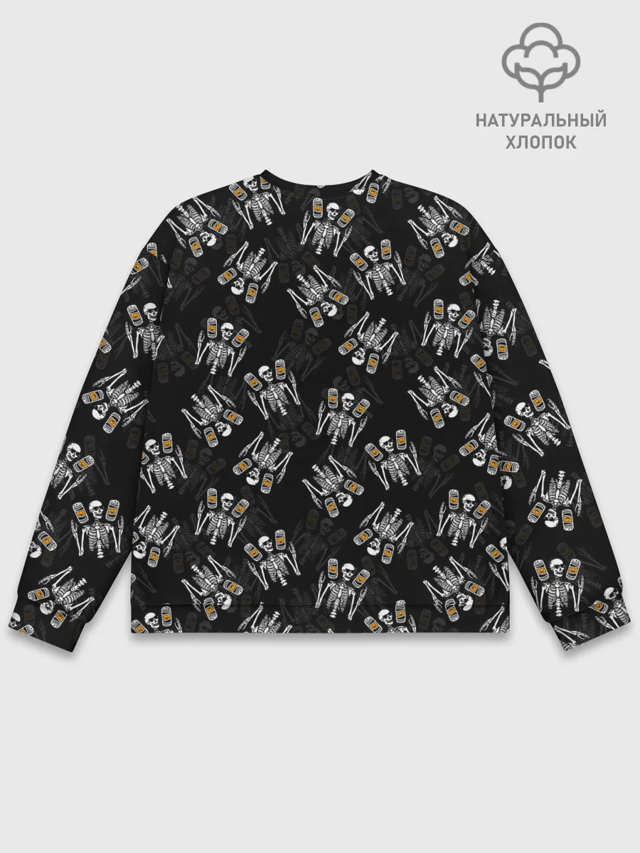 Мужской свитшот базовый / ПАТТЕРН СКЕЛЕТ / HALLOWEEN PARTY