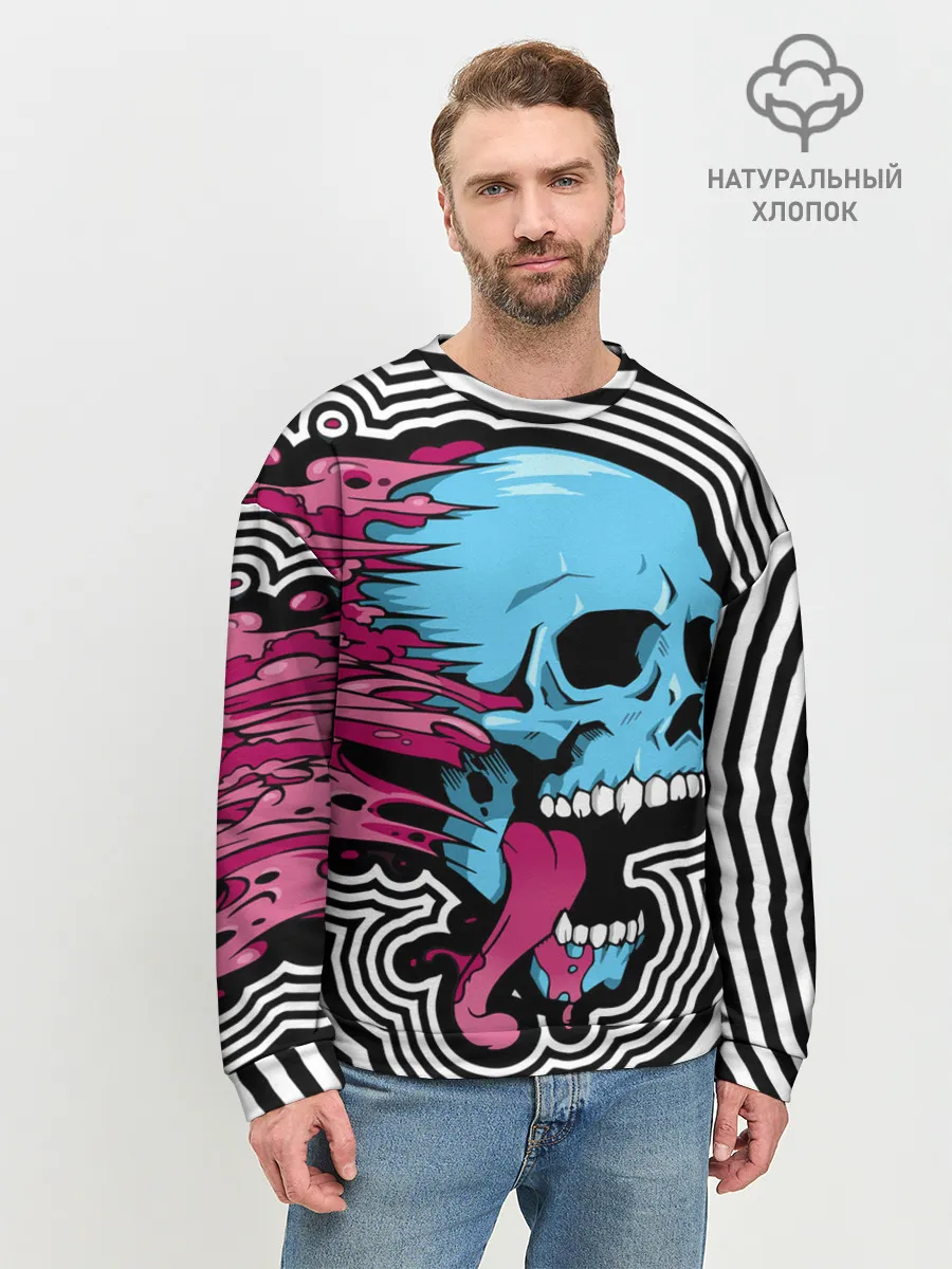 Мужской свитшот базовый / Летящий череп