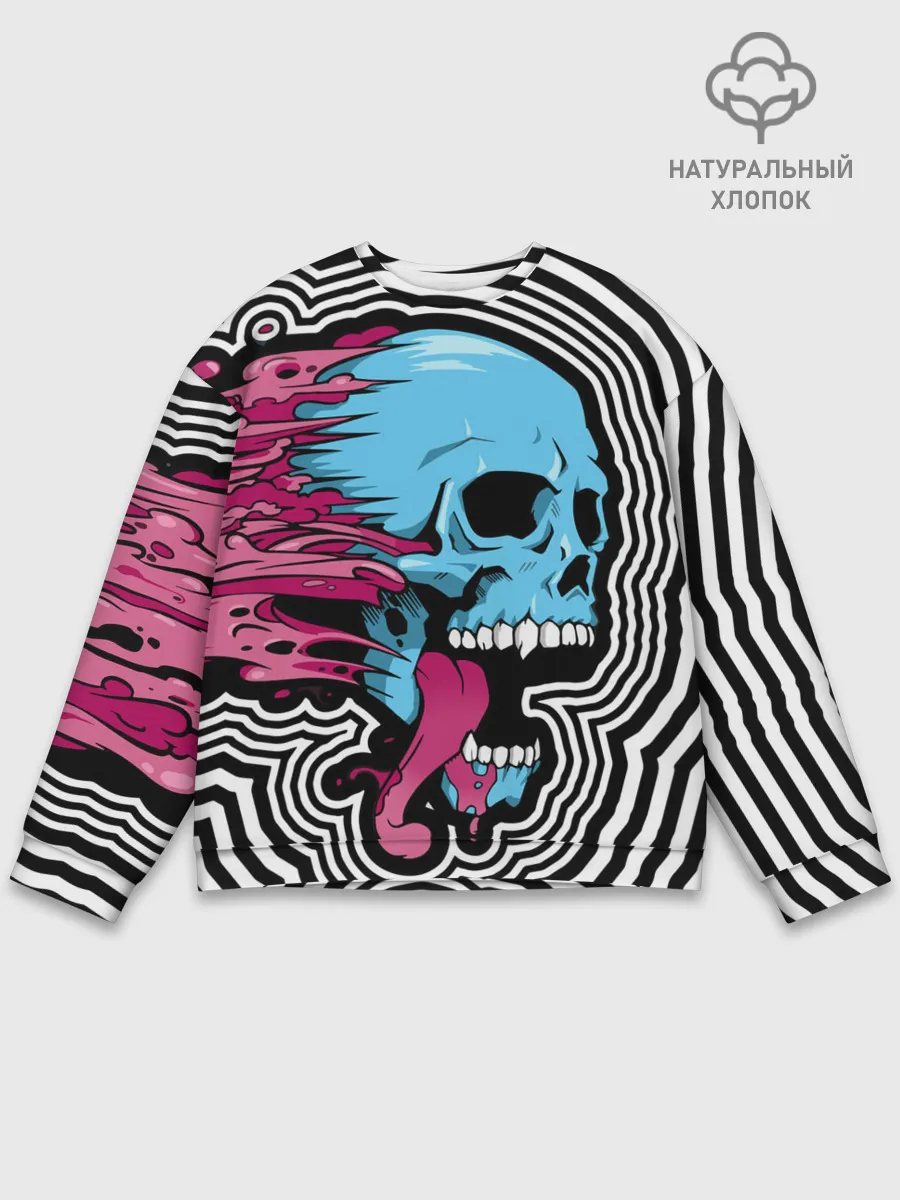 Мужской свитшот базовый / Летящий череп