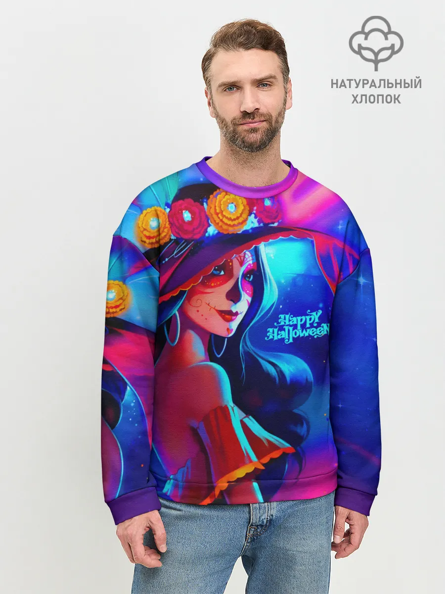 Мужской свитшот базовый / Неоновая ведьма