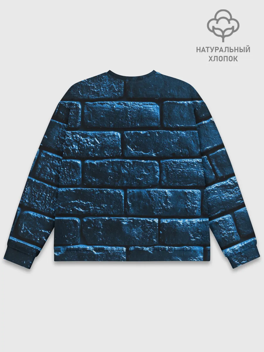 Мужской свитшот базовый / Неоновая, кирпичная стена