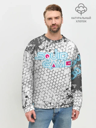 Мужской свитшот базовый / Игра в кальмара Неон