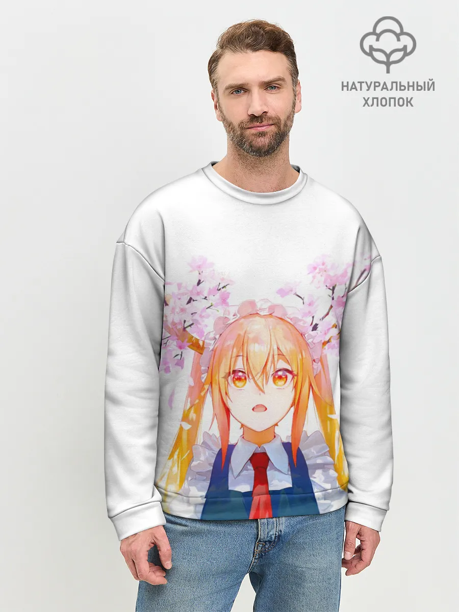 Мужской свитшот базовый / Горничная Мисс Кобаяши расцветает Тору