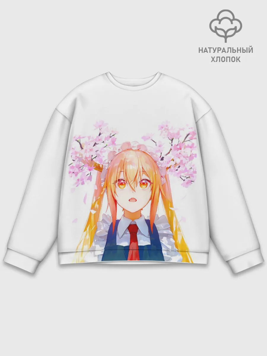 Мужской свитшот базовый / Горничная Мисс Кобаяши расцветает Тору