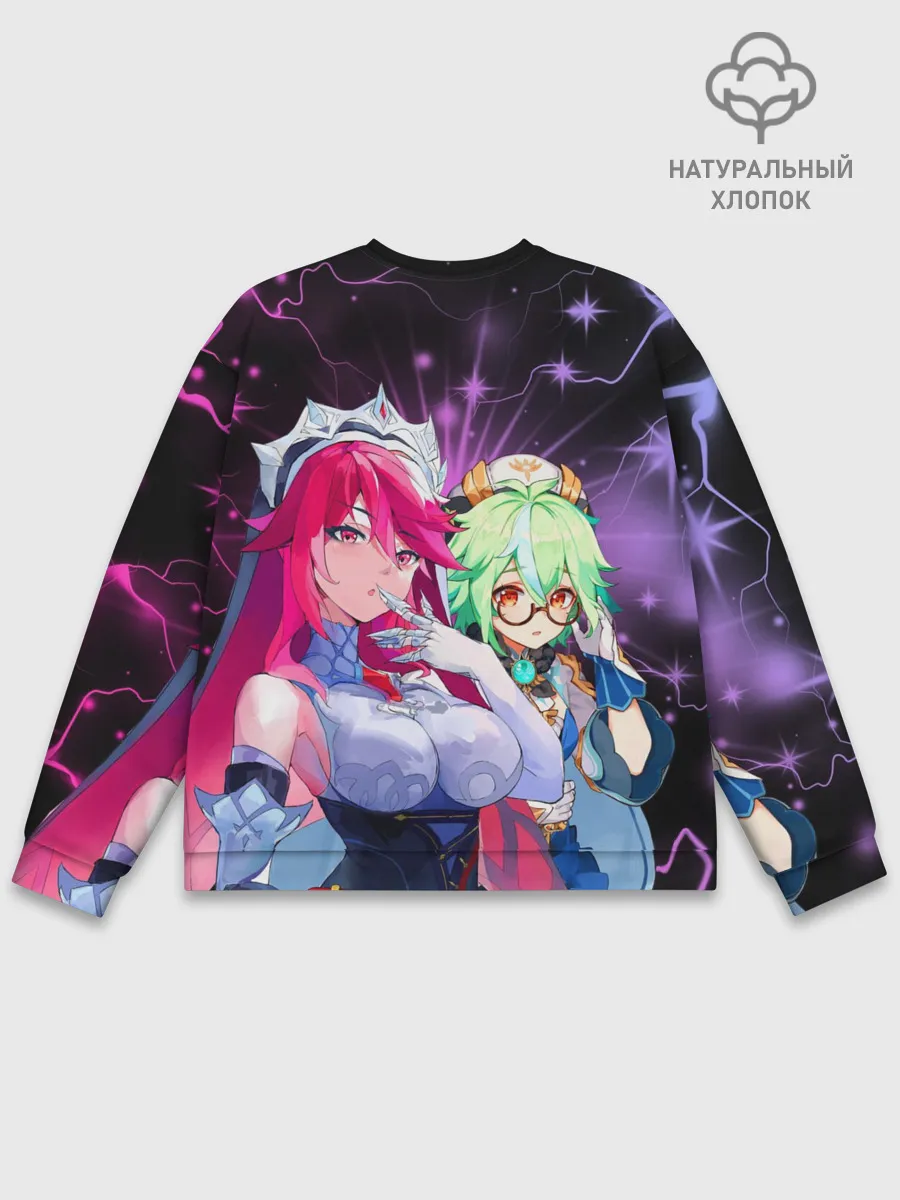 Мужской свитшот базовый / Розария и Сахароза, Genshin Impact