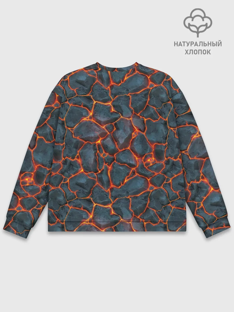 Мужской свитшот базовый / неоновая магма