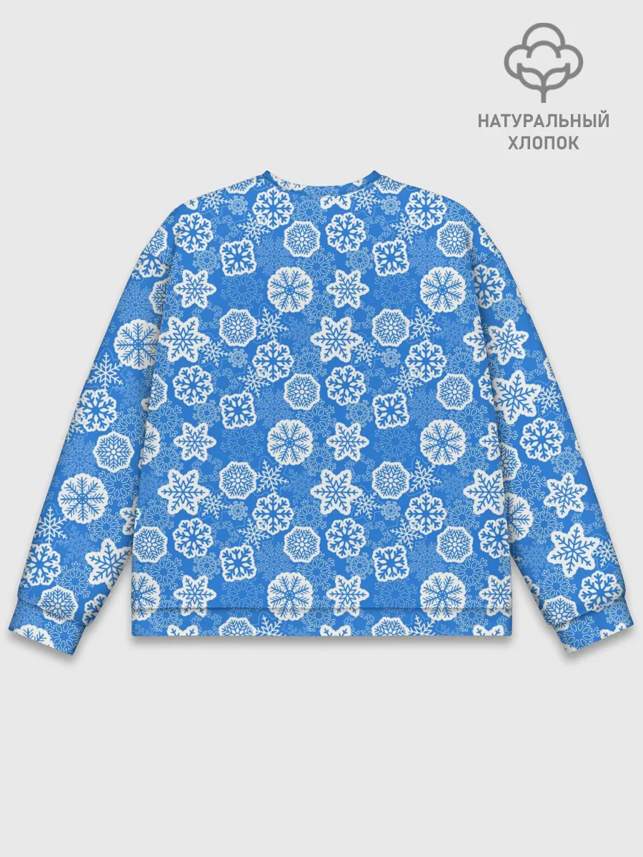 Мужской свитшот базовый / Снежные Новогодние Узоры