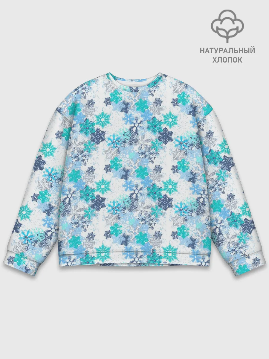 Мужской свитшот базовый / Зимние Снежные Узоры
