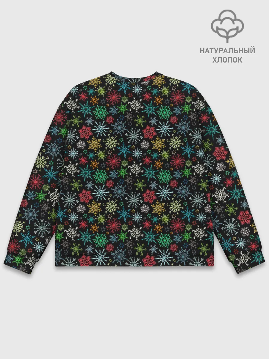 Мужской свитшот базовый / Разноцветные Снежинки
