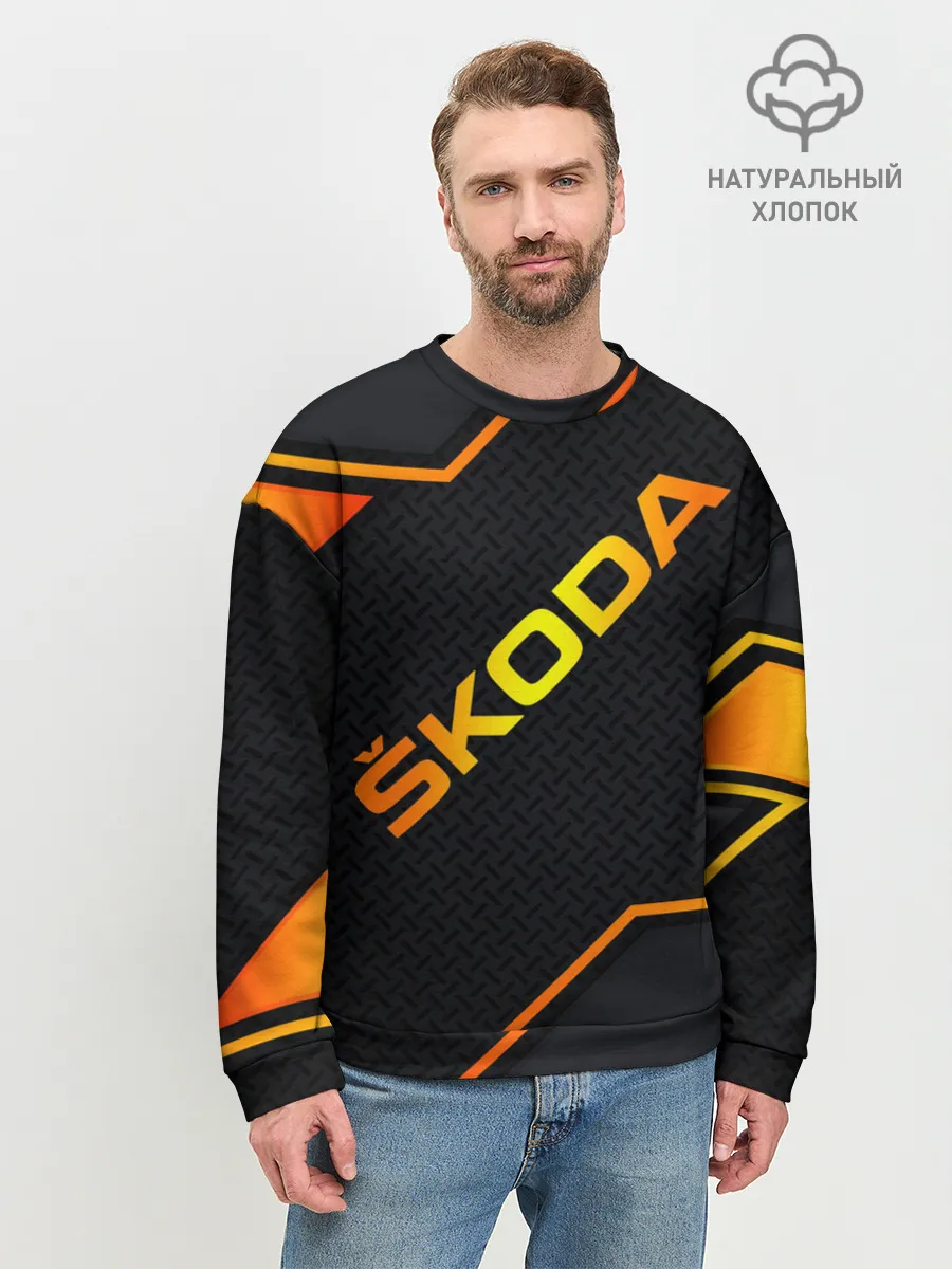 Мужской свитшот базовый / Skoda Gold | Шкода
