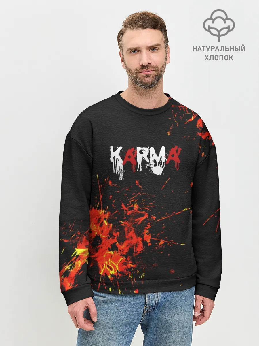 Мужской свитшот базовый / Karma No Fun | Огонь