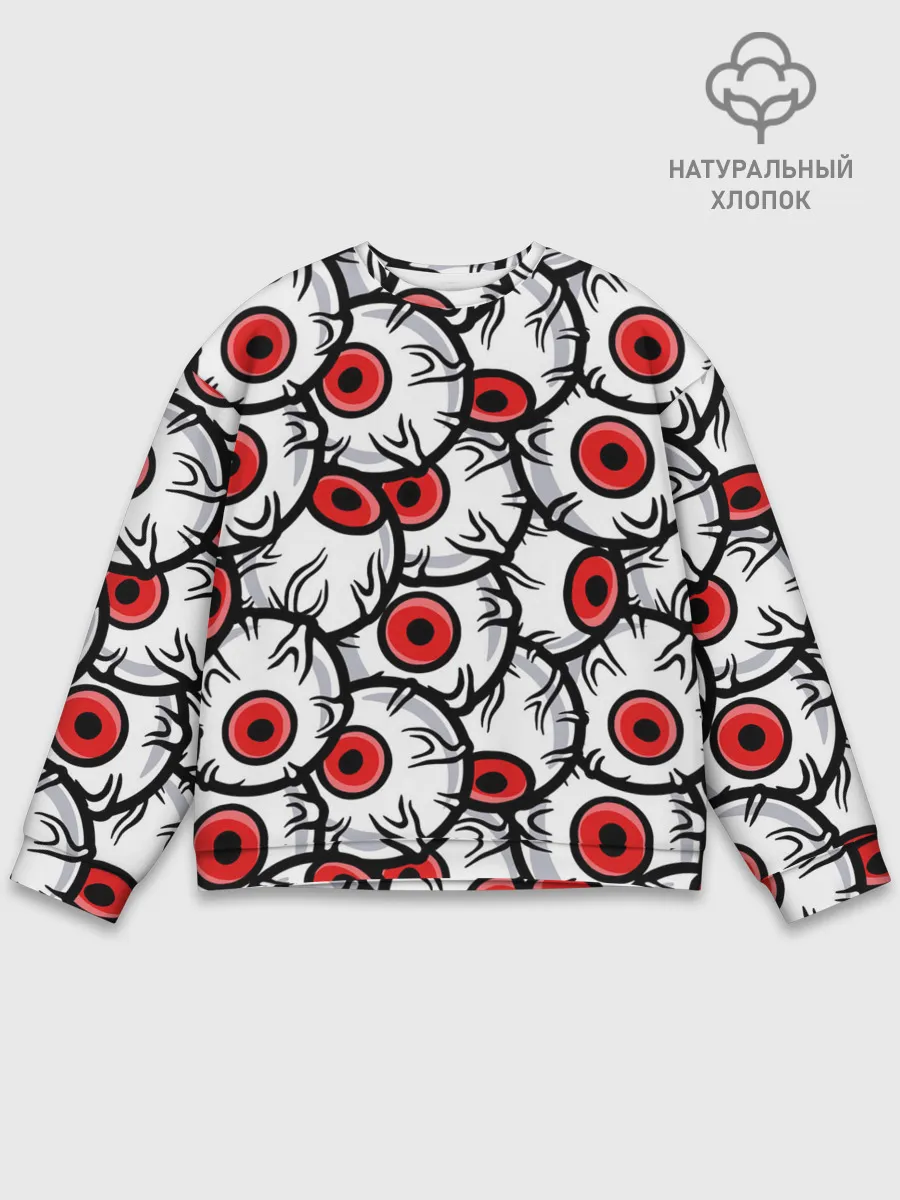 Мужской свитшот базовый / HALLOWEEN EYES / ХЕЛЛОУИН ГЛАЗА