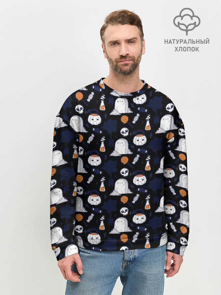 Мужской свитшот базовый / Patern Halloween 7