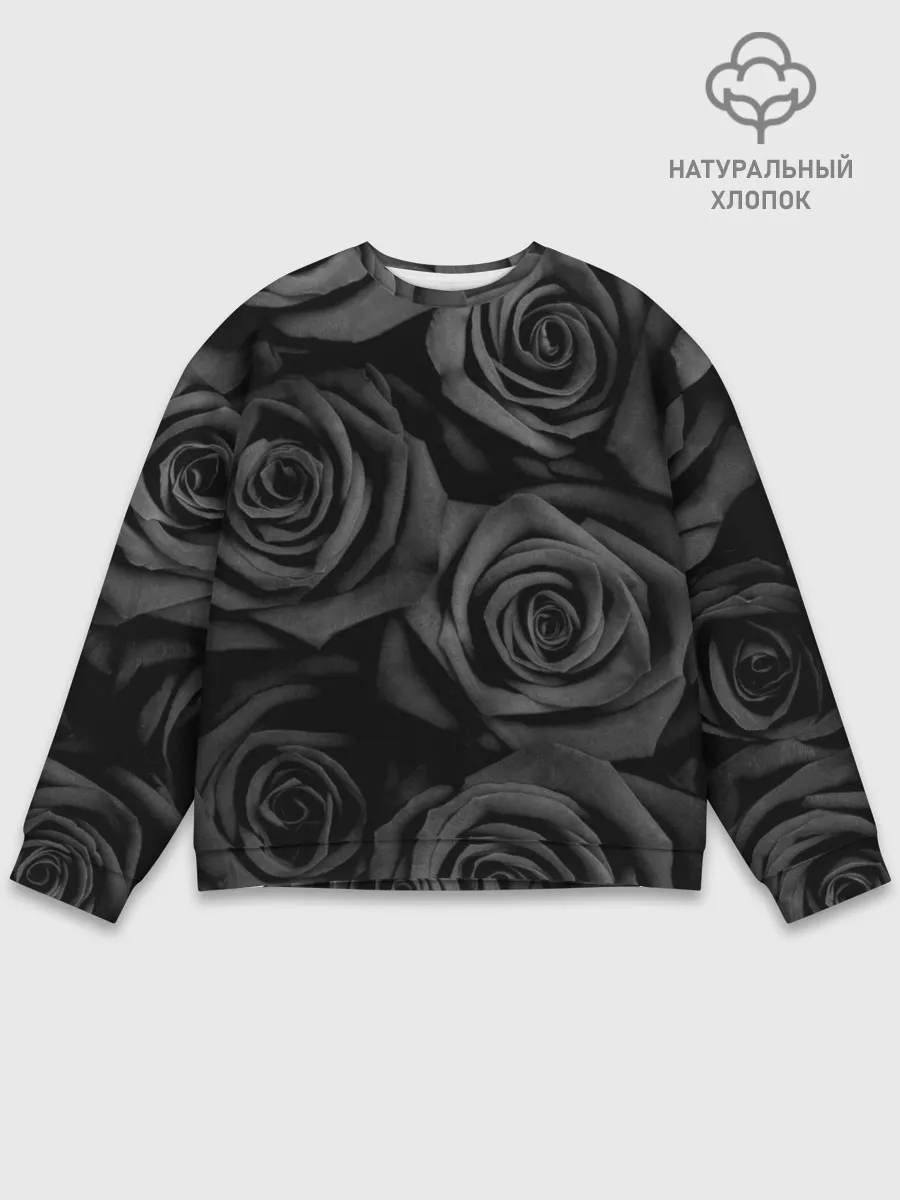 Мужской свитшот базовый / Черные розы
