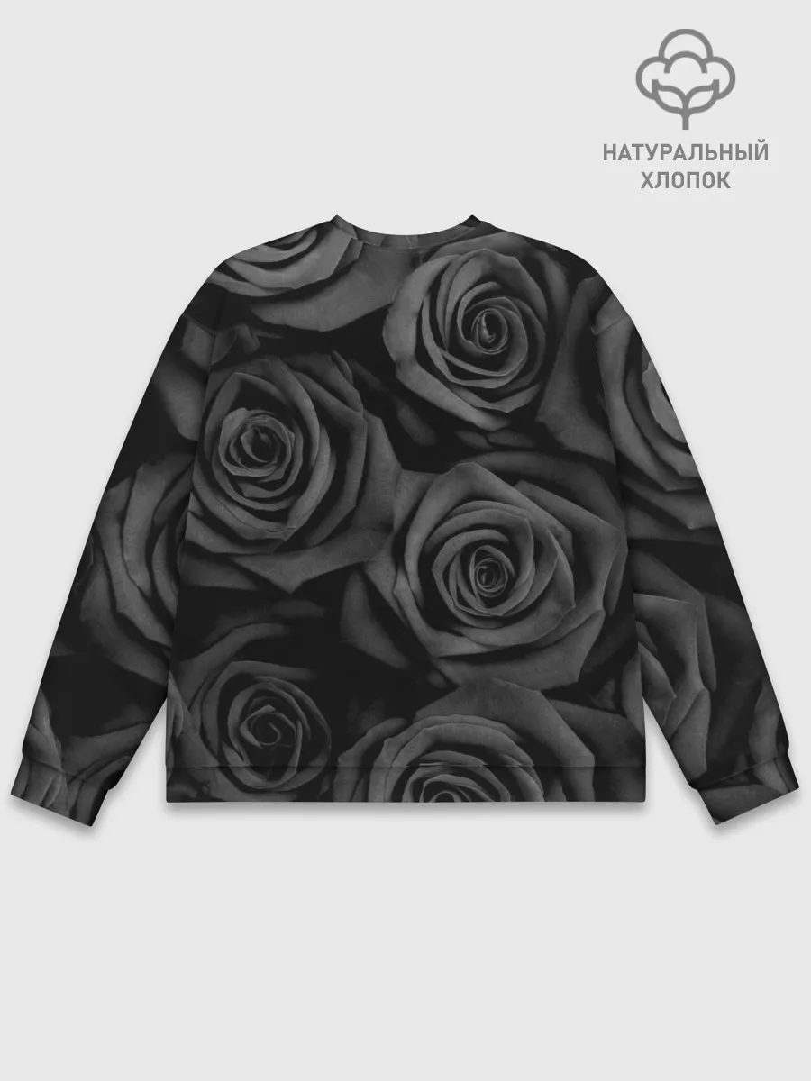Мужской свитшот базовый / Черные розы