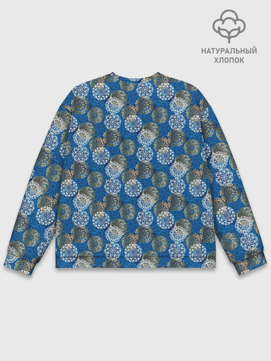 Мужской свитшот базовый / Разноцветные Новогодние Узоры