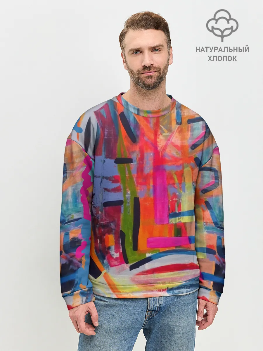 Мужской свитшот базовый / Абстракция из полос
